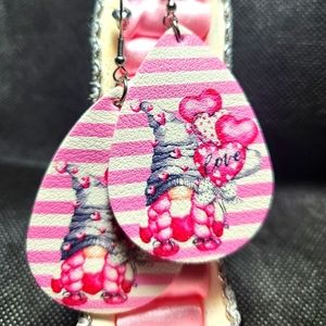 BUNDLE 3 FOR $15 Valentine Leather Earri gs - Gnome